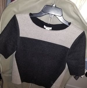 Helmut lang grey wool short sleeve pullover